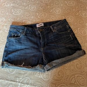 PAIGE Women's Cuffed Denim  Jimmy Jimmy Low Rise Distressed Jean Shorts Size 27